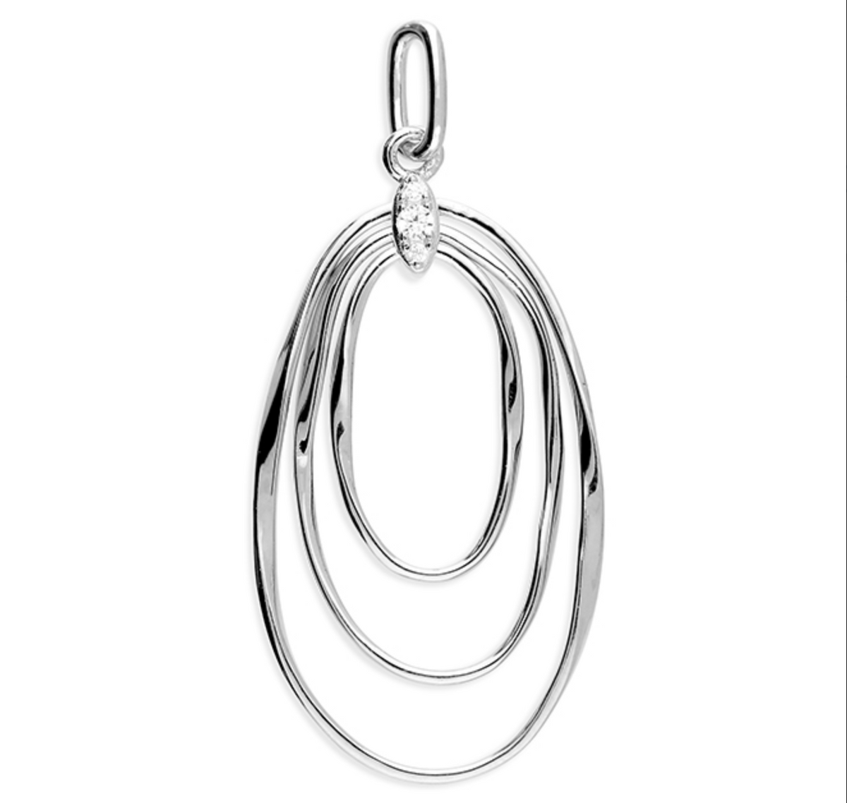 Sterling Silver Interlinked Hoop Necklace