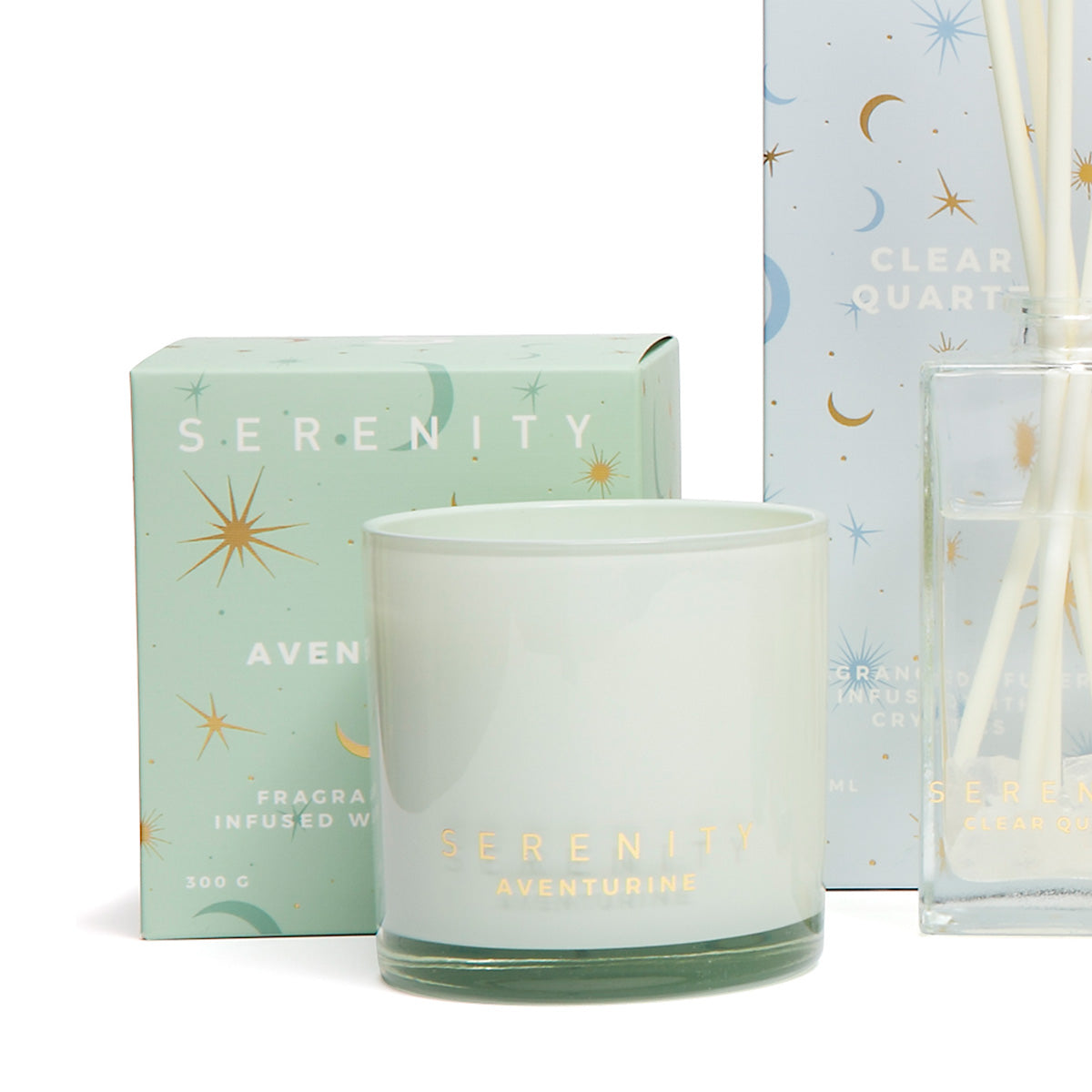 Serenity Crystal Abundance & Aventurine Candle