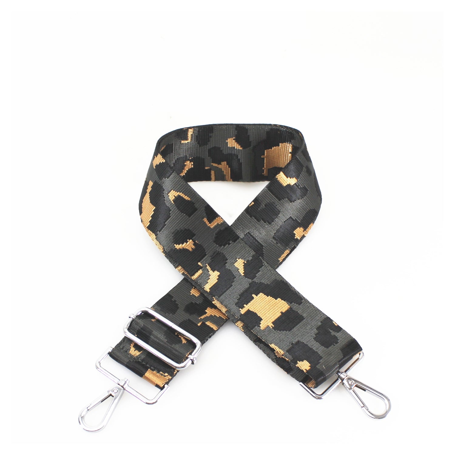 Canvas Bag Strap - Grey Cheetah