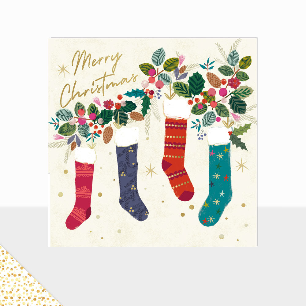 Wonderland Merry Christmas Stockings Card