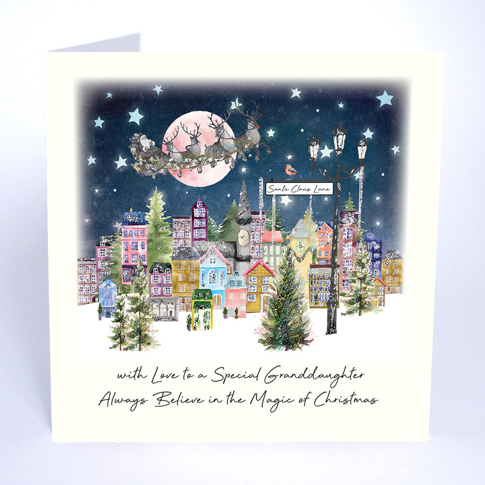Five Dollar Shake With Love To A Wonderful Granddaughter Always Believe In The Magic Of Christmas (Town) Christmas Card