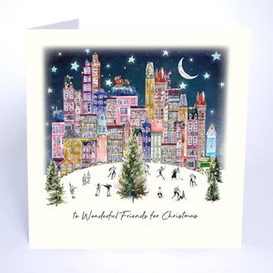 Five Dollar Shake To Wonderful Friends With Love for Christmas (Town) Christmas Card