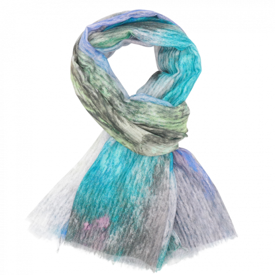 Watercolour Blue Floral Scarf