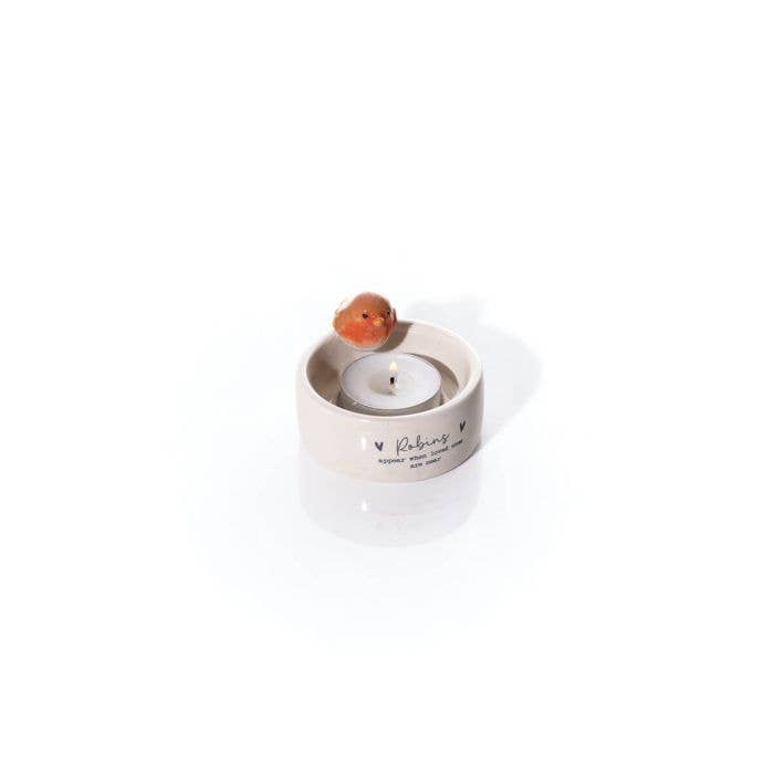 Tiny World Boxed Robins Appear Robin 3D Ceramic Tealight Holder