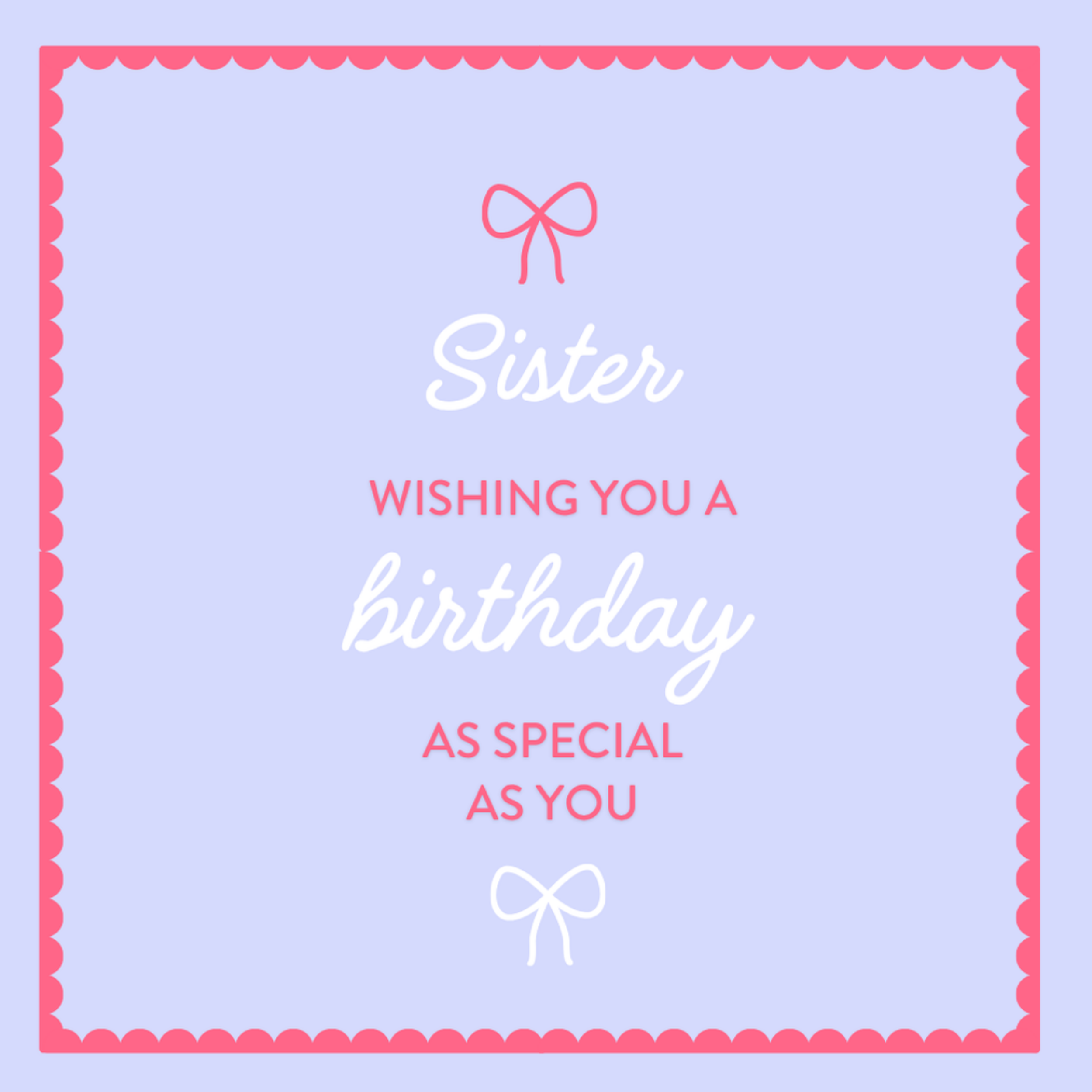 Petimo - Coco Sister Purple & Pink Bow Pretty Birthday Card