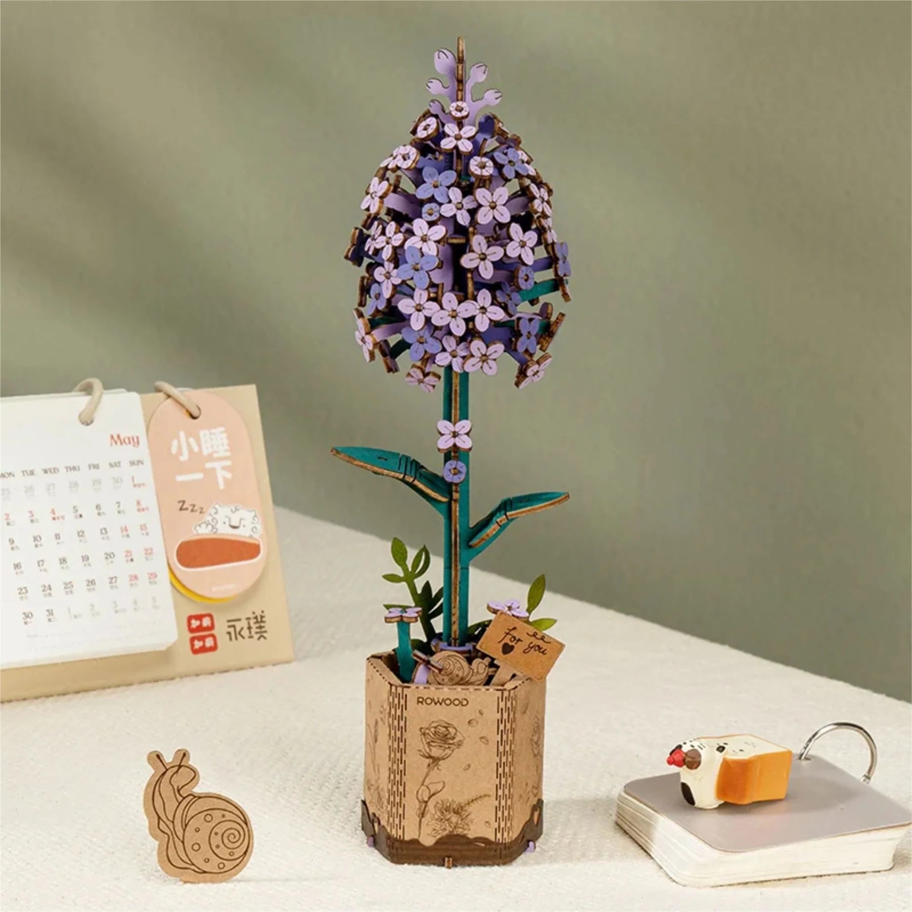 Wooden Bloom craft kit Lilac