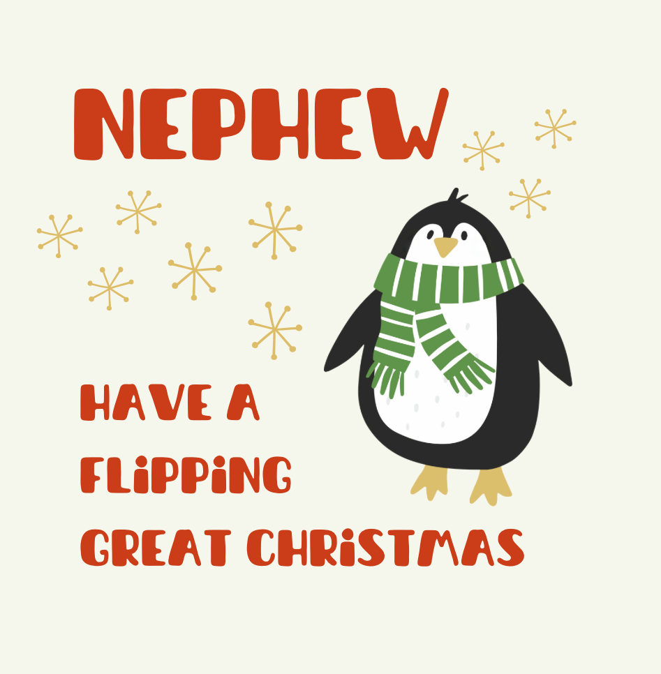 Petimo - Polar Party Nephew Flipping Great Christmas Penguin Card