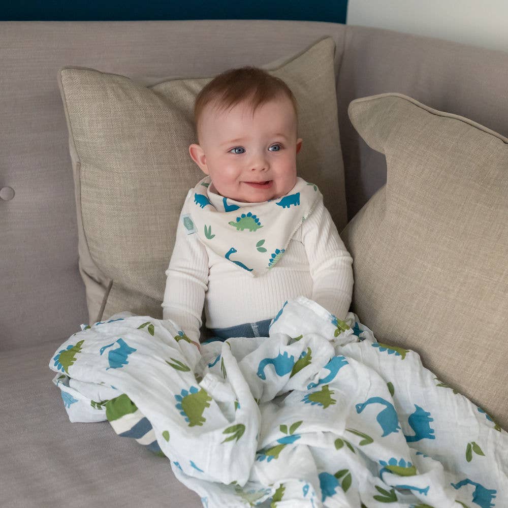 Ziggle Baby - Dino print bib