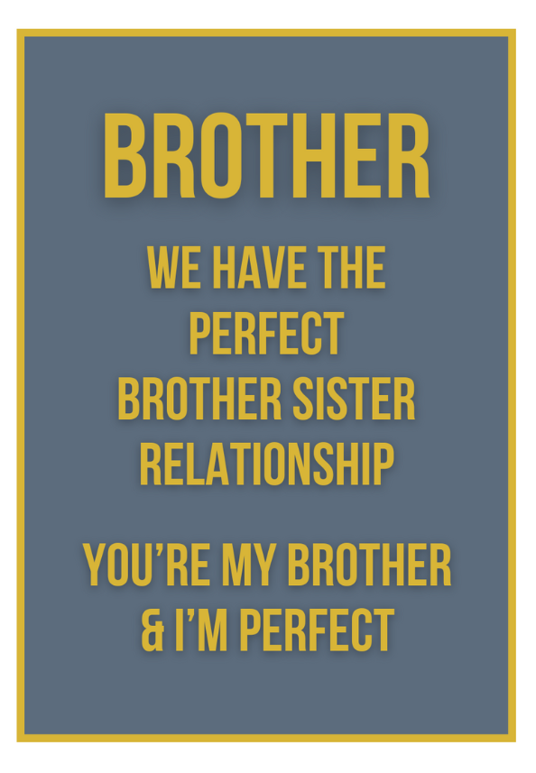 Petimo - Not Too Much Brother Perfect Relationship Card