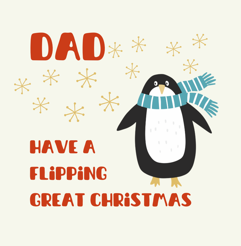Petimo - Polar Party Dad Flipping Great Christmas Penguins Card