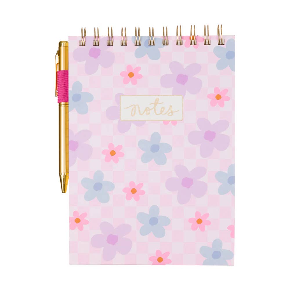 Oli Olsen - Éccolo Spiral Steno Pen Pad - Daisies Notepad with Pen: Multi-Colored