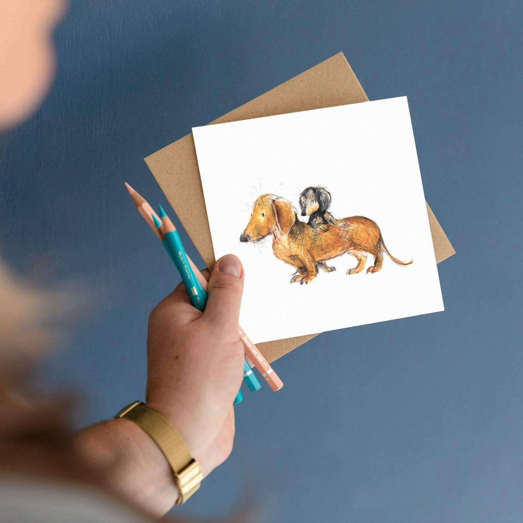 Catherine Rayner - Matilda and Robyn Dachshund Card