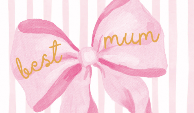 Petimo - Beauregarde Best Mum Bow & Stripe Foil Card