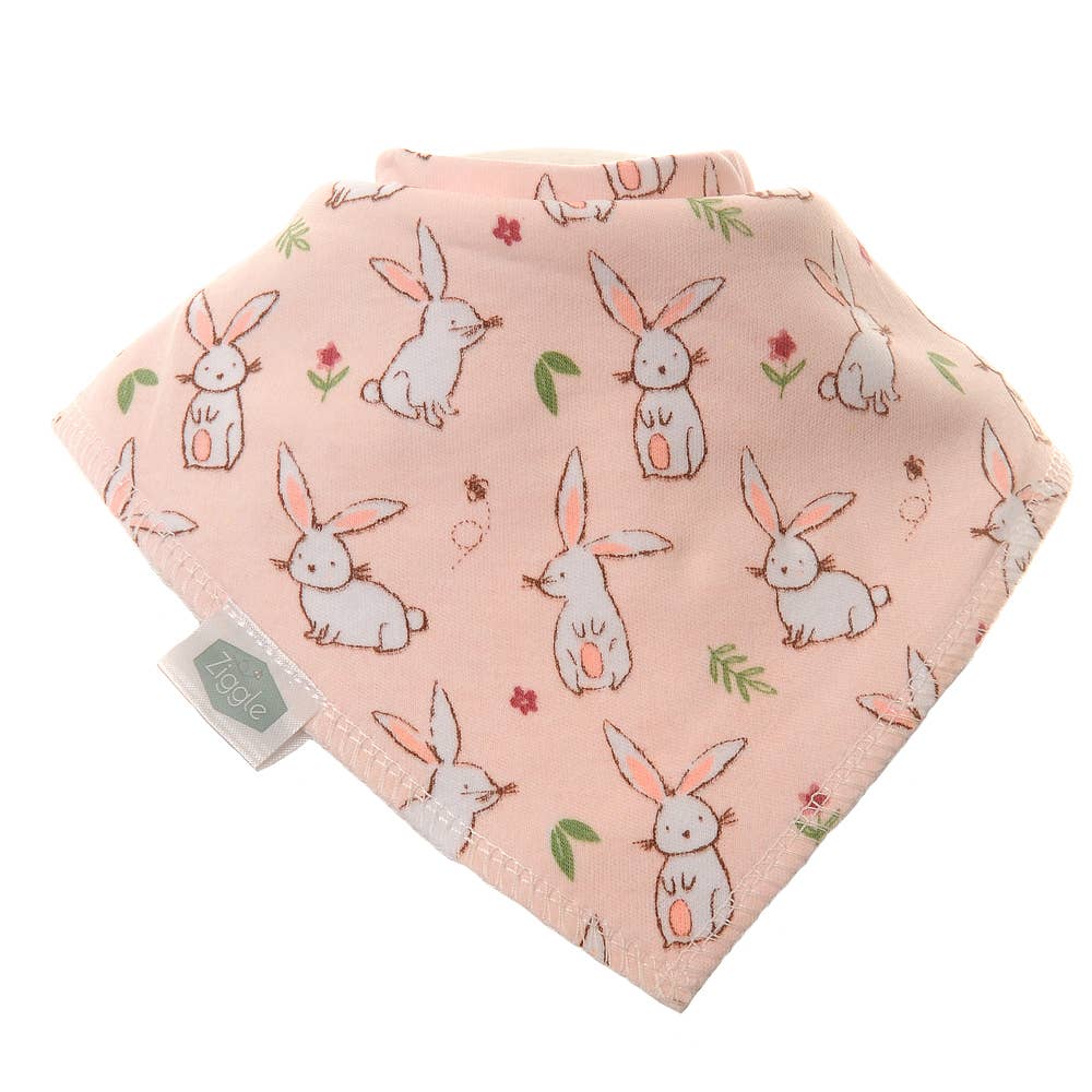 Ziggle Baby - Bunnies bib set: Light Pink / Set