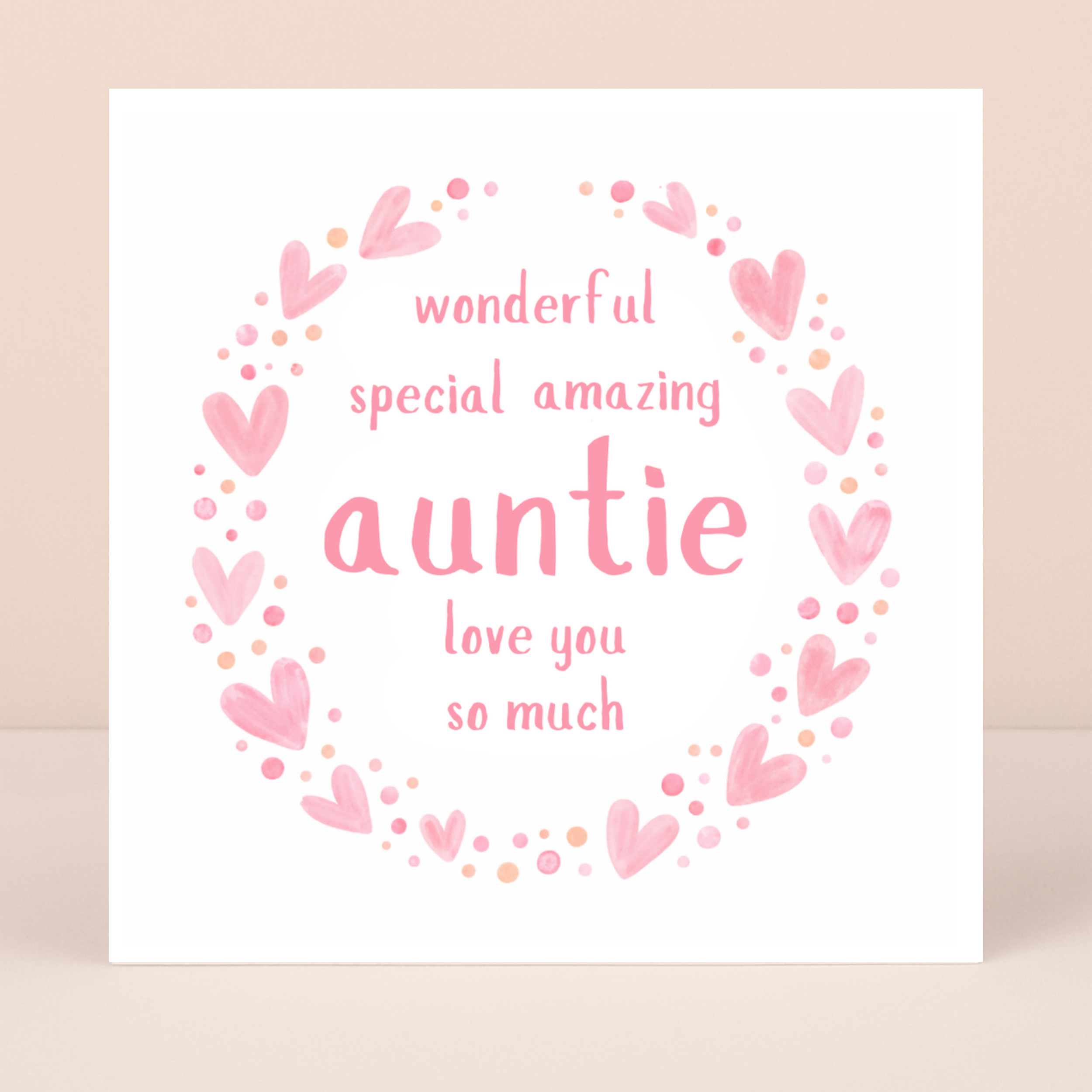 Petimo - Sweet Heart Wonderful Special Amazing Auntie Pink Heart Card - More Than Just a Gift | Narborough Hall