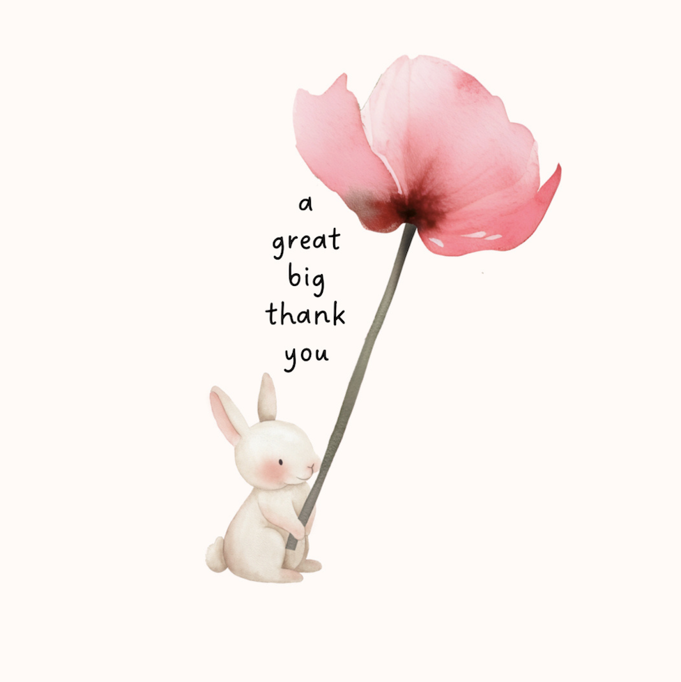 Petimo - Woodland Wishes Great Big Thank You Bunny card