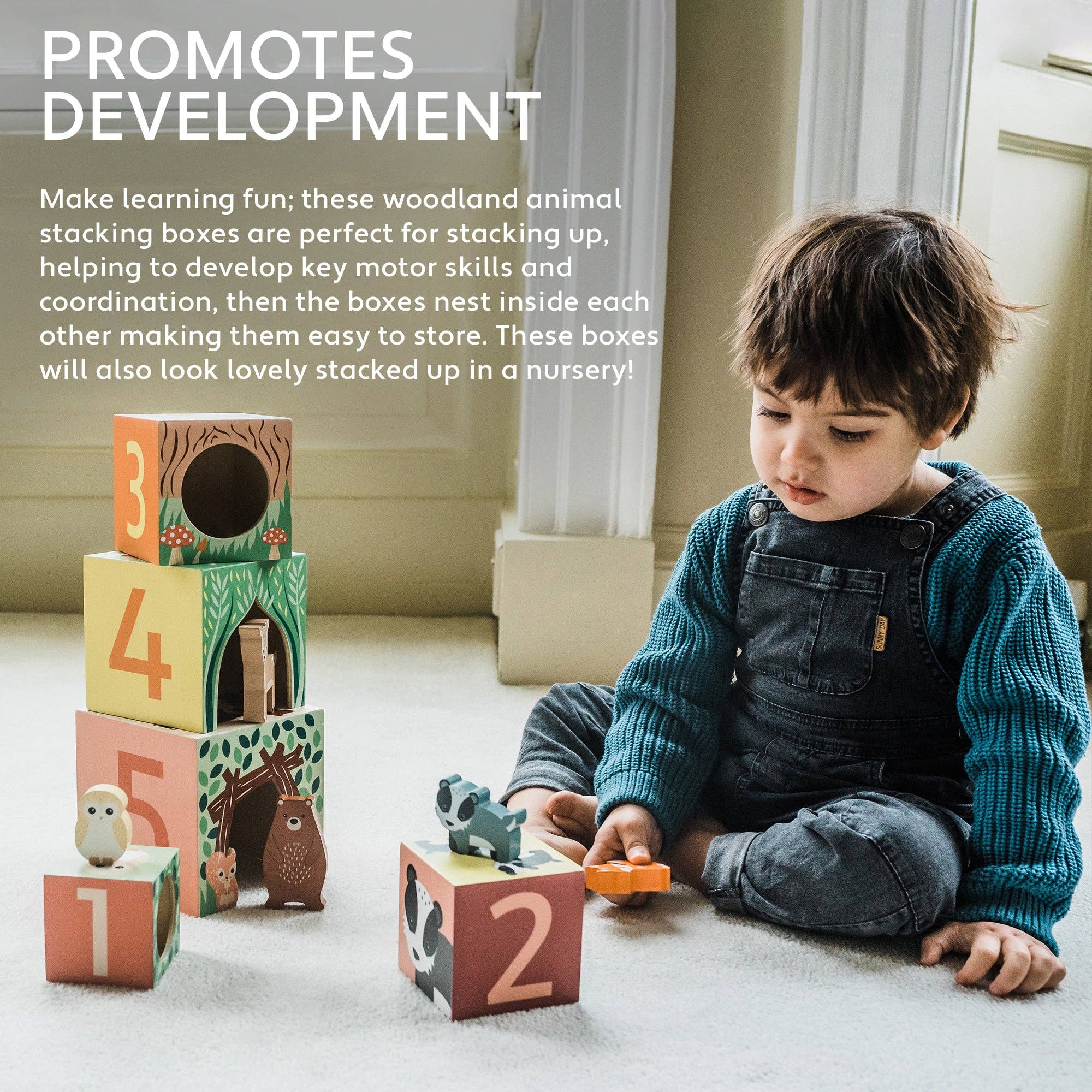 Orange Tree Toys - Woodland Wooden Stacking Cubes