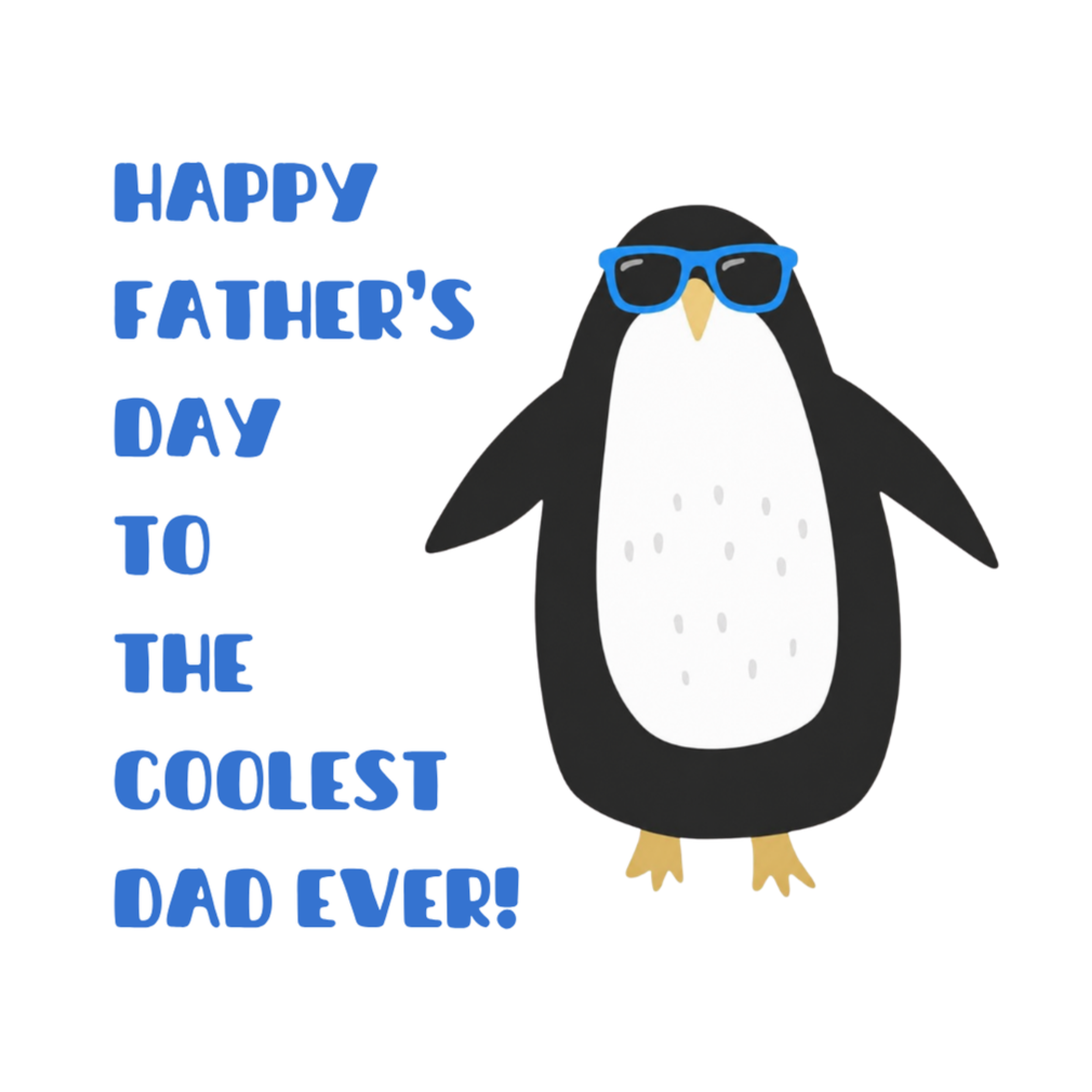 Petimo - Coolest Dad Penguin Flipping Cool Fun Father's Day Card