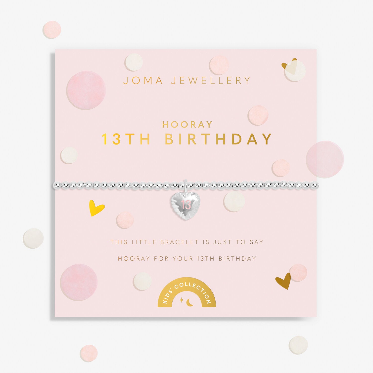 Joma Jewellery Kids' Confetti A Little '13th Birthday' Silver