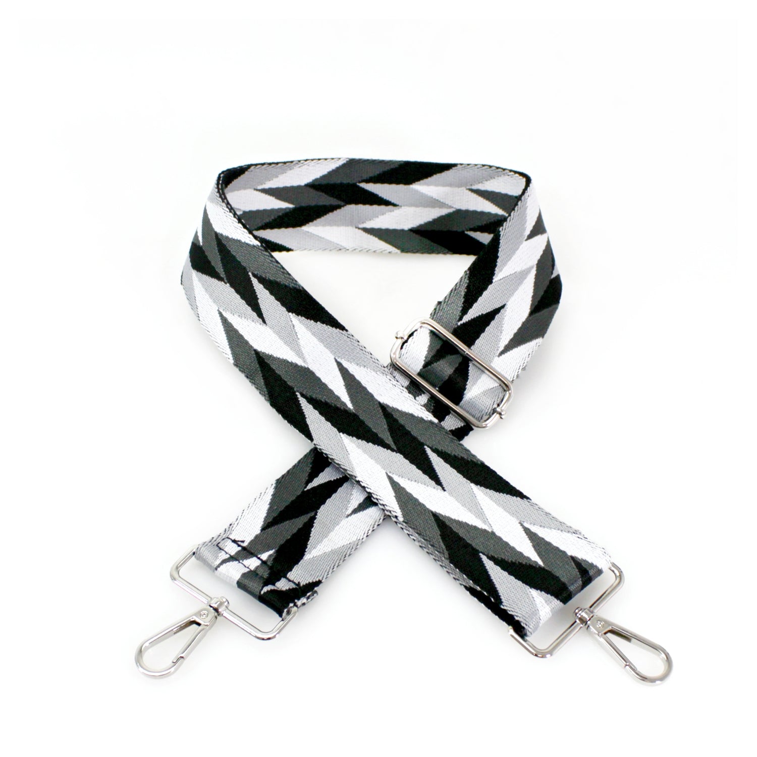Canvas Bag Strap - Black Herringbone