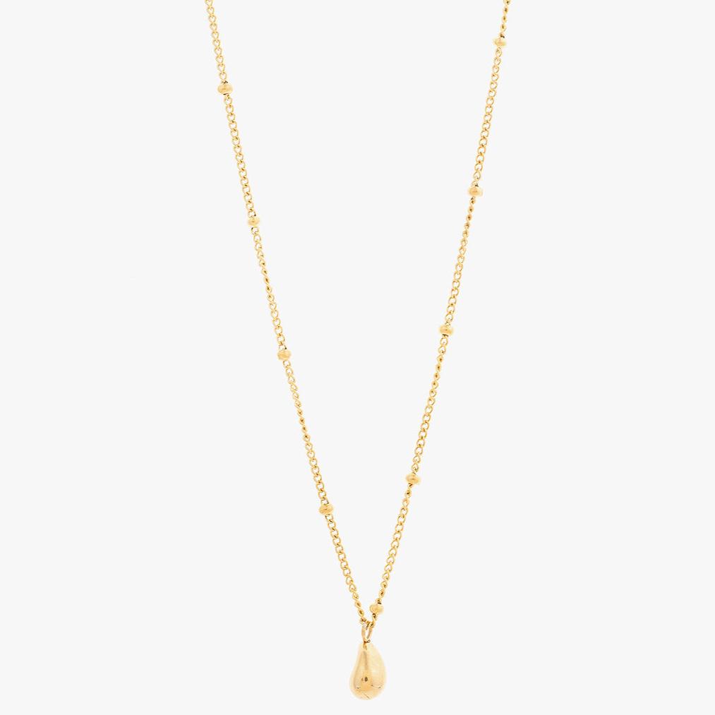 Miramira Tiny Teardrop Gold Plated Stainless Steel Necklace