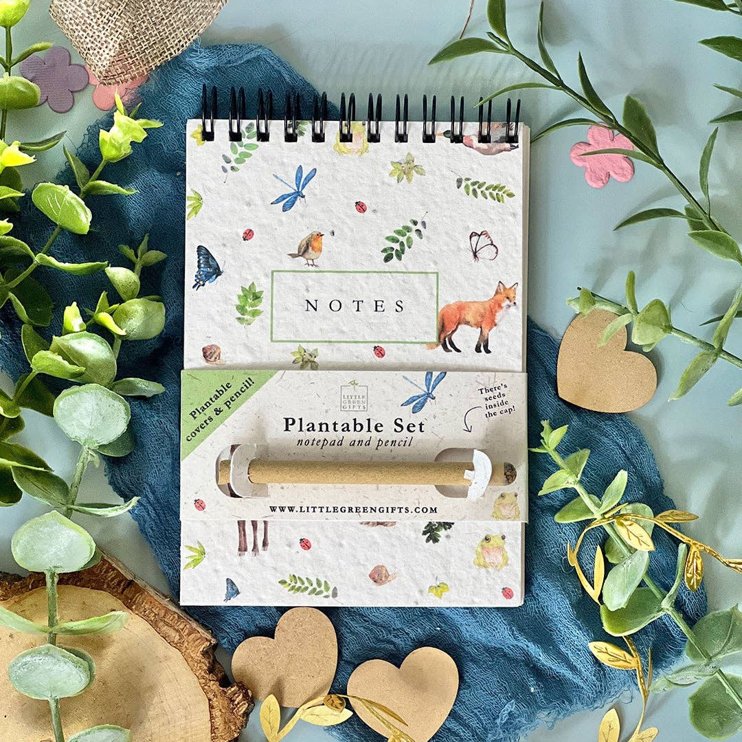 Little Green Gifts - A6 Notepad & Pencil Set - Choice Of Designs (TU-6): 003 - Blushing Blooms - More Than Just a Gift | Narborough Hall