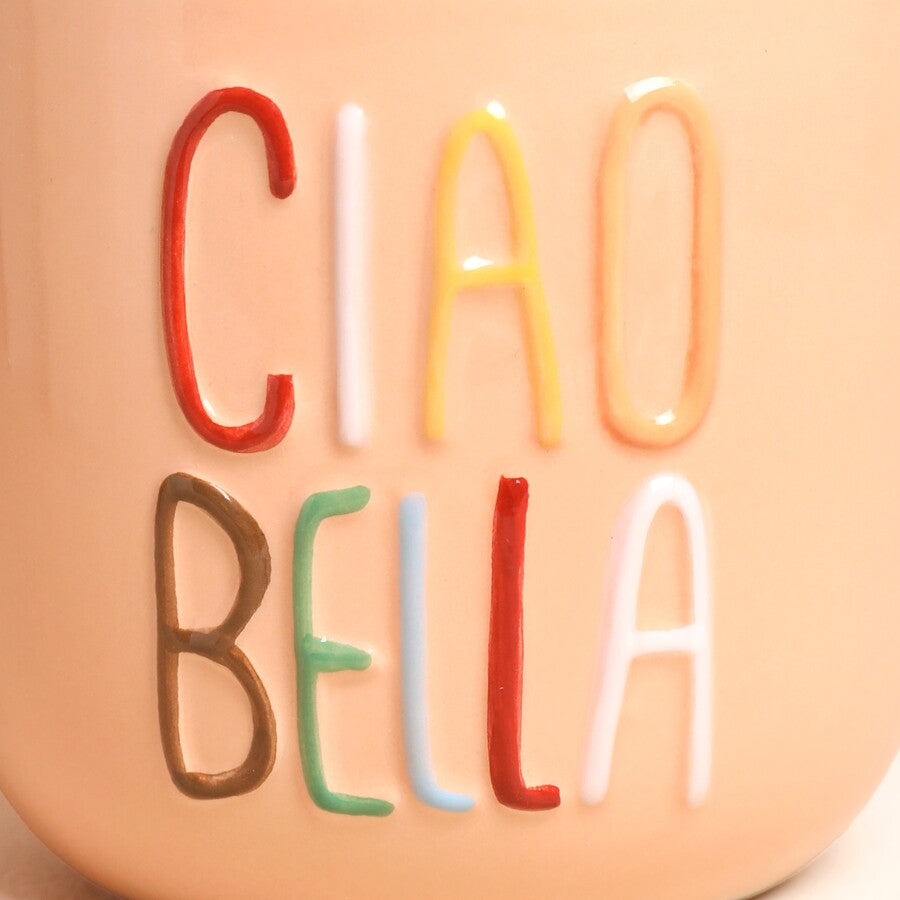 Lisa Angel Embossed Ciao Bella Ceramic Mug