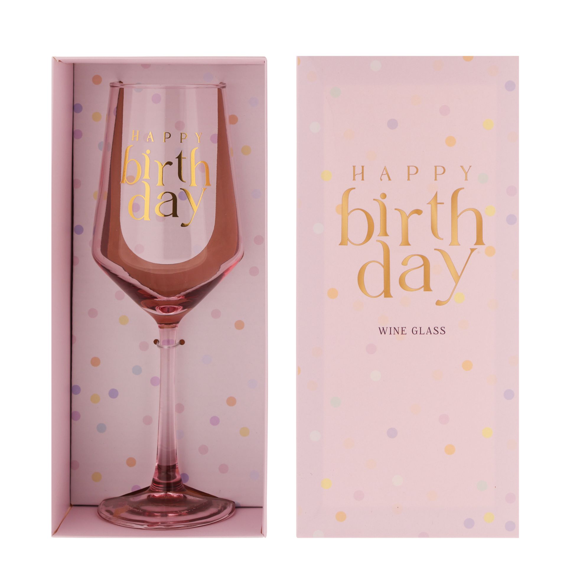 Confetti Wine Glass - Happy Birthday
