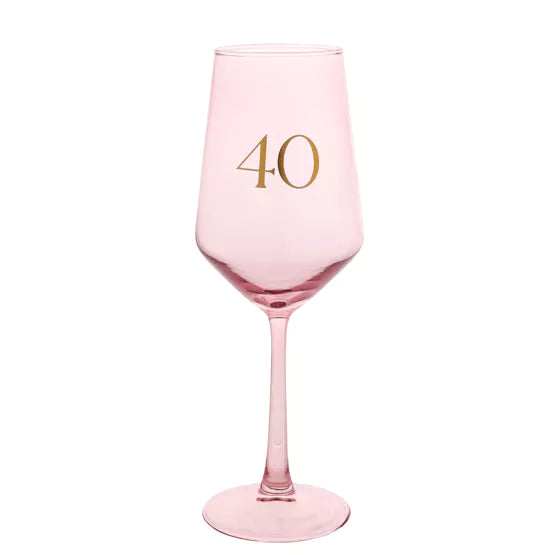 Confetti 40th Birthday Wine Glass