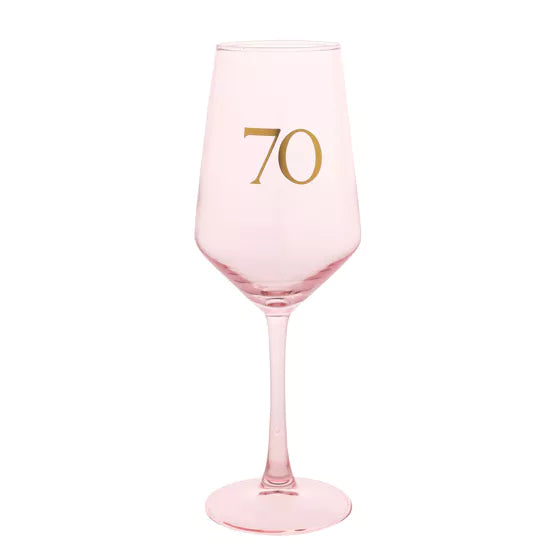Confetti 70th Birthday Wine Glass