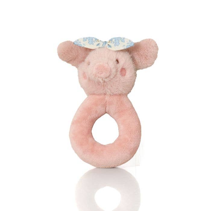 Plush Mini Farm Cute Pig With Chintz Headband Rattle