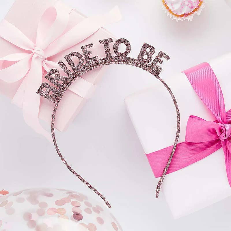 Hootyballoo - Rose Gold 'Bride To Be' Glitter Headband