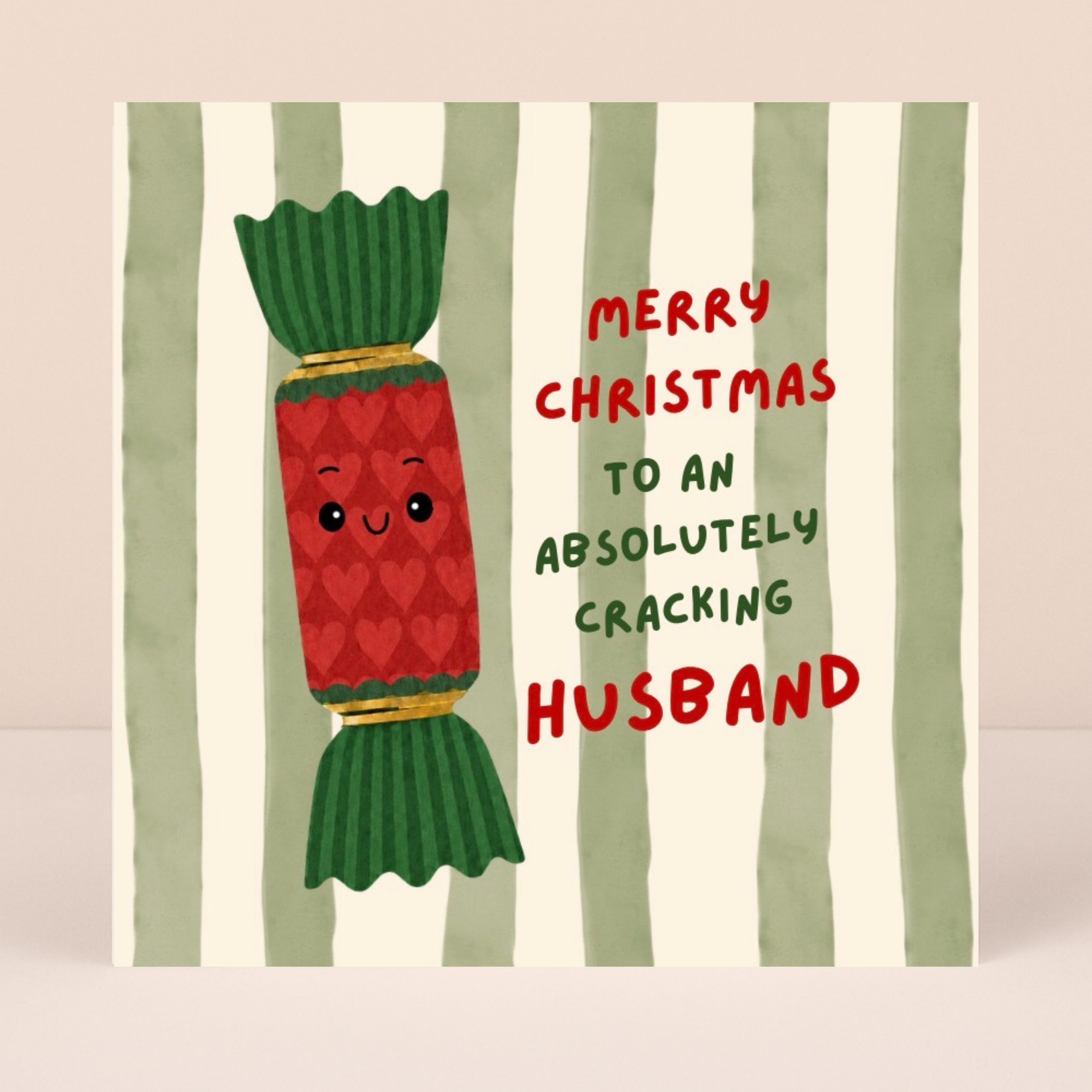 Petimo - Husband Cracking Christmas Striped Fun Card