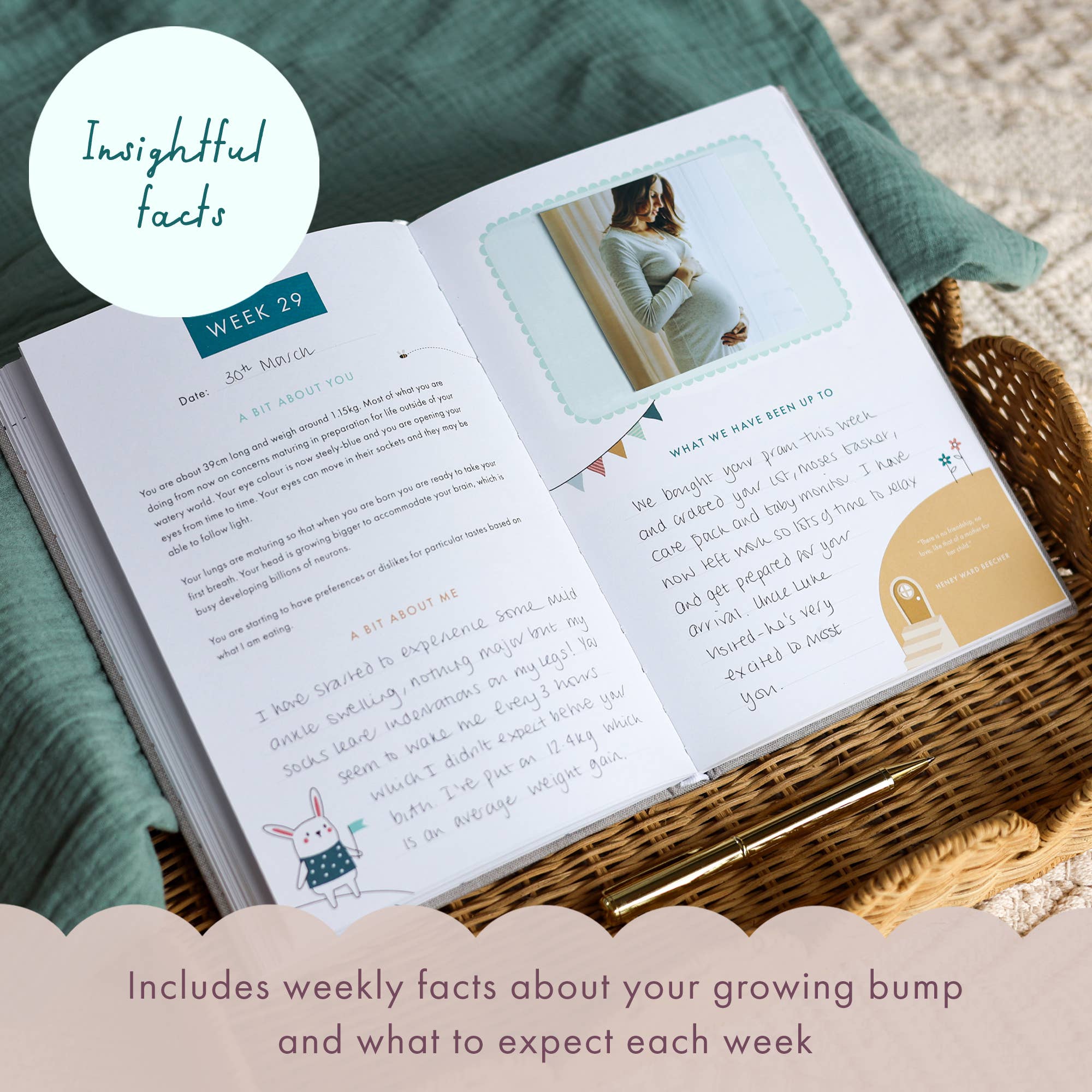 FROM YOU TO ME Meaningful Gifts - Bump to Birthday Pregnancy Journal | Pregnancy Keepsake