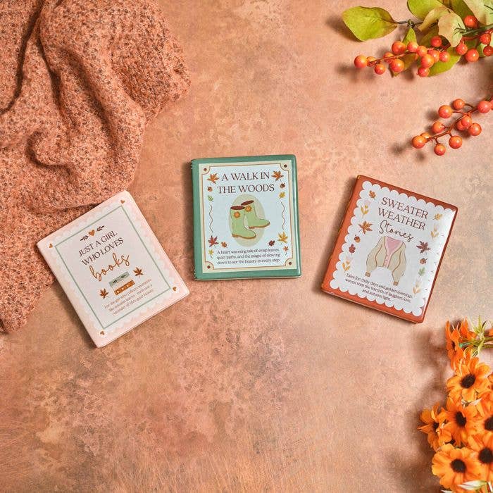 Cosy Chapter Book Shaped Stoneware Coaster 3 Asstd