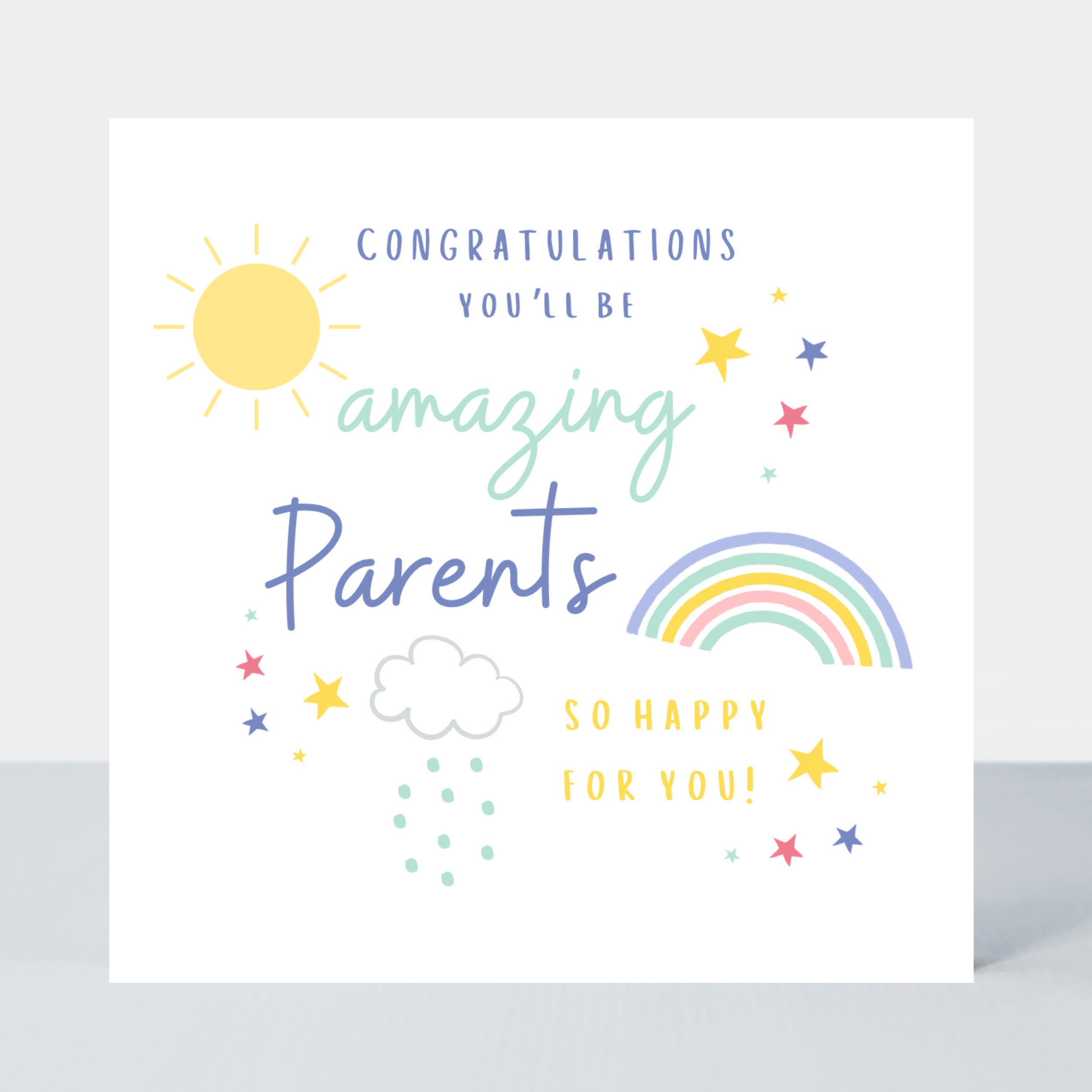 Petimo - Rainbows Congratulations You'll Be Amazing Parents Card