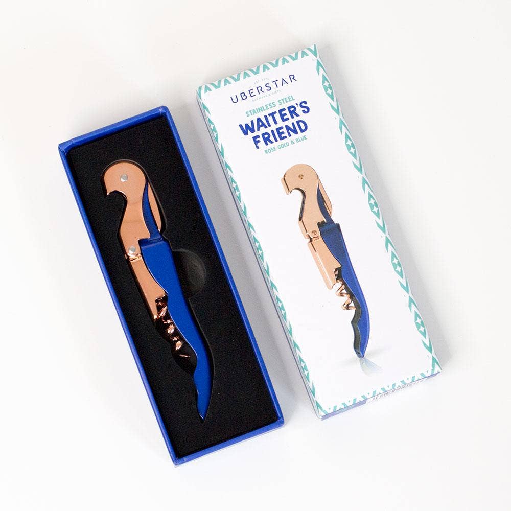 UBERSTAR - UBERSTAR Corkscrew Waiter's Friend - Rose Gold & Blue