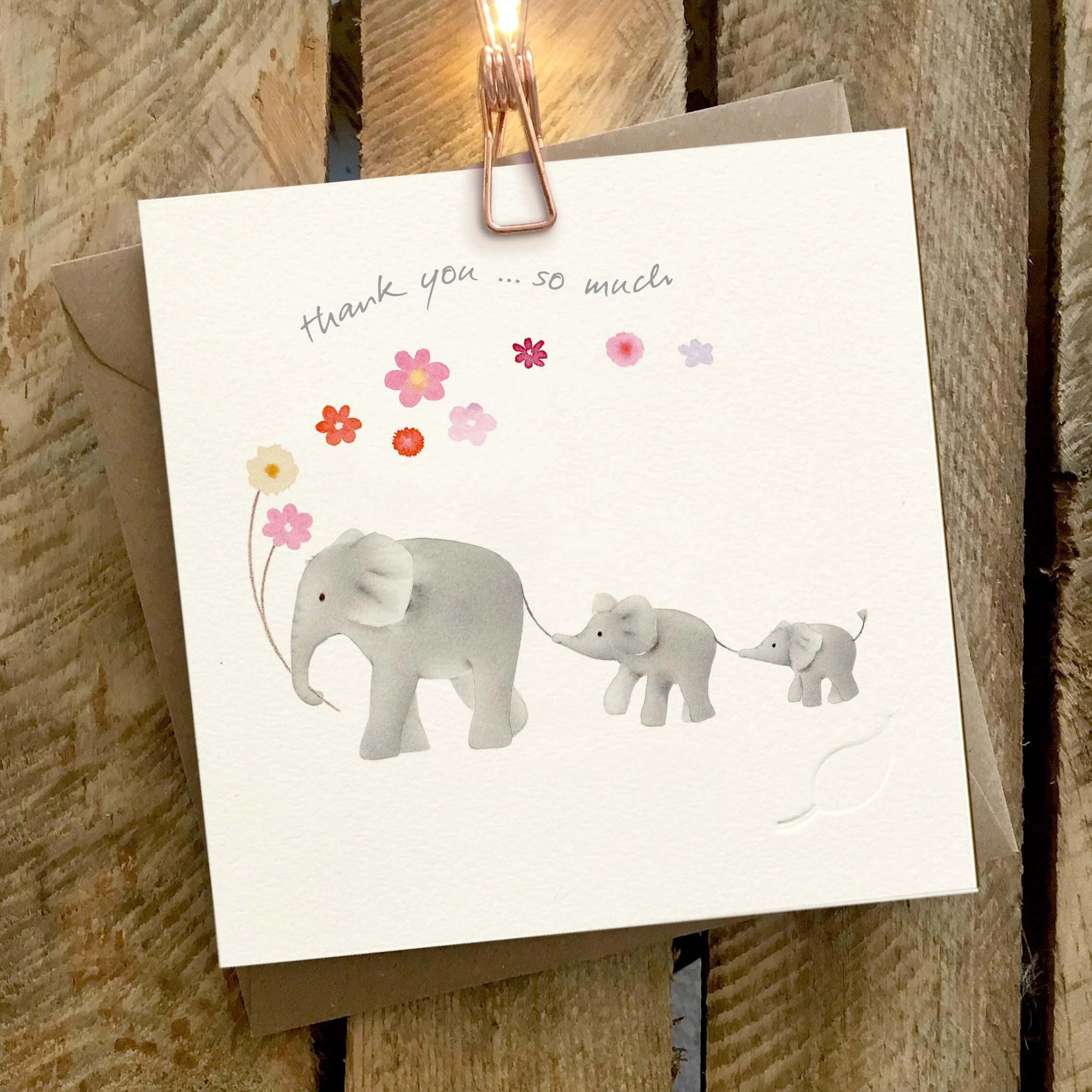 Ginger Betty Elephant Family Thank You Card - More Than Just a Gift | Narborough Hall