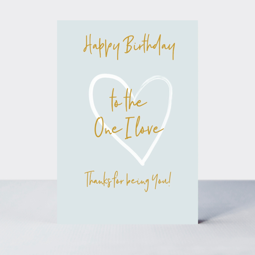 Petimo - One I Love Birthday Wonderful You Blue Gold Foil Card