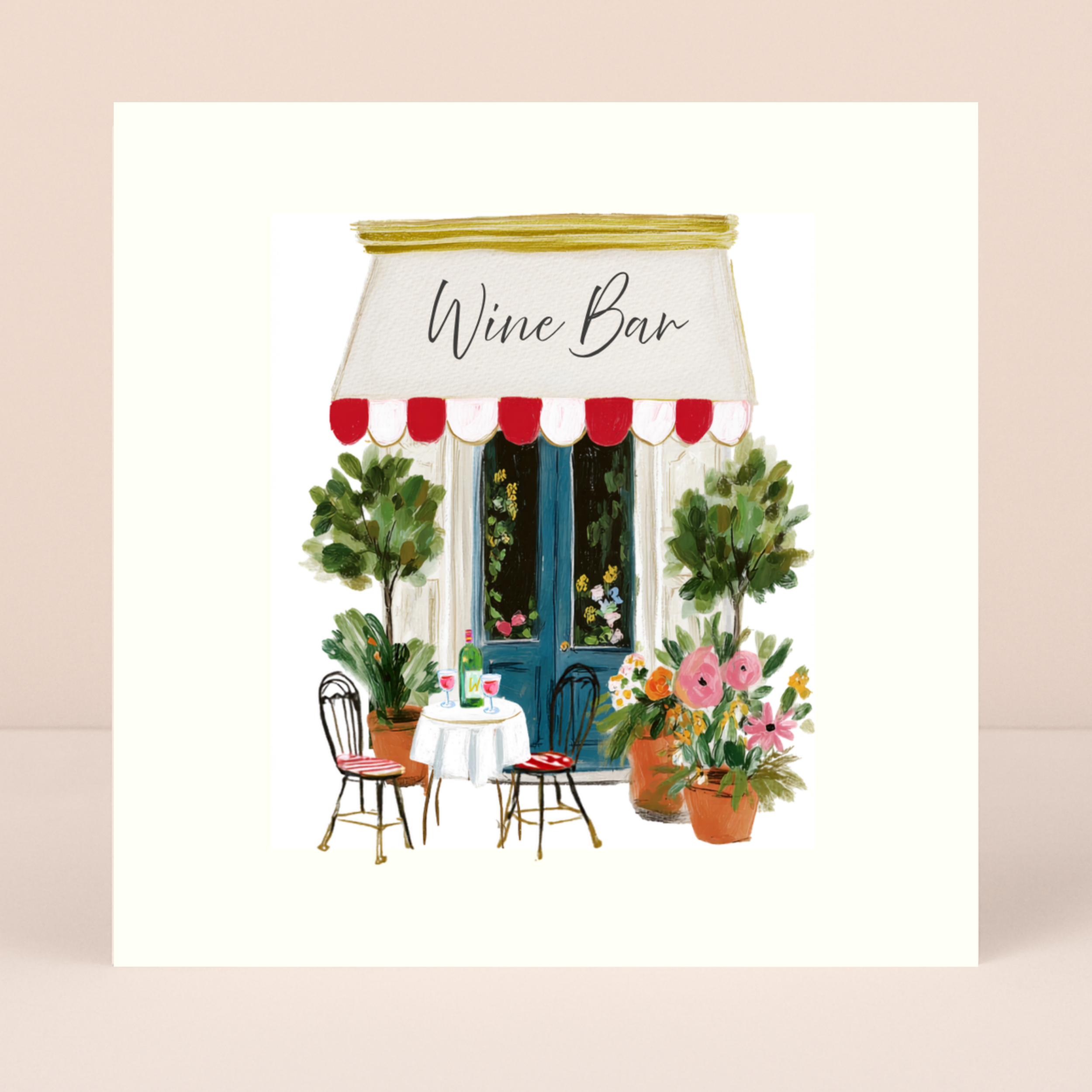 Petimo - Wine Bar Up Your Street Blank Card