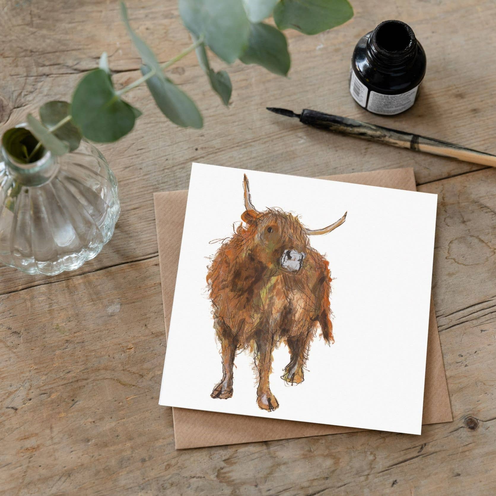 Catherine Rayner - Adrian Highland Cow Card