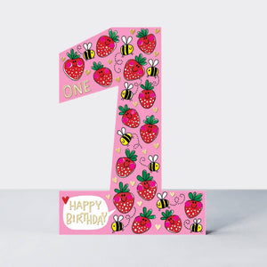 Rachel Ellen Designs Strawberry Age 1 Card - More Than Just a Gift | Narborough Hall