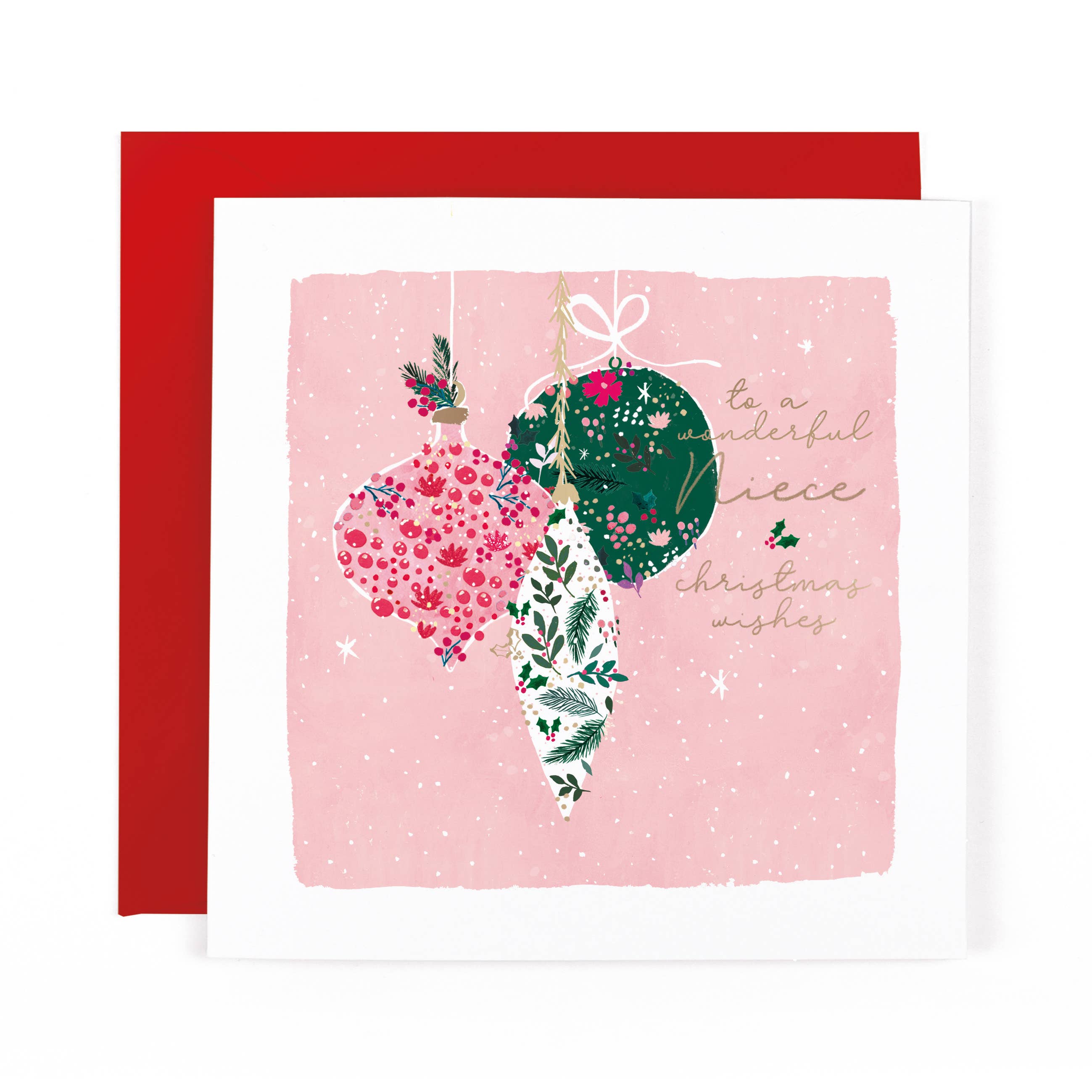Hotchpotch - Niece Snowdrop Christmas Card Hanging Baubles