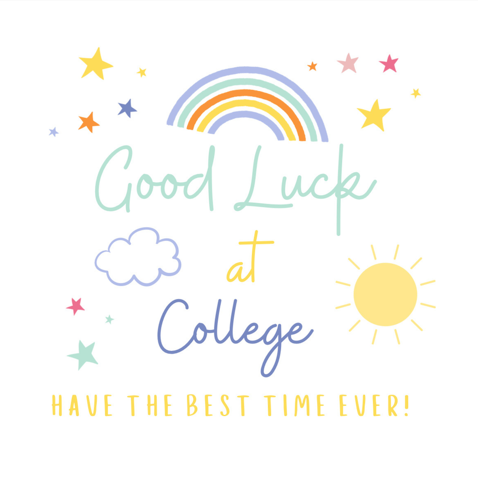 Petimo - Rainbows Good Luck at College Fun Colourful Card