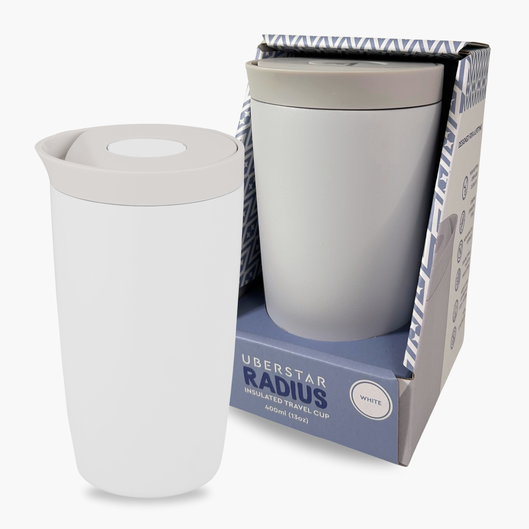 UBERSTAR - Radius Stainless Steel Double Wall Insulated Travel Cup 12oz: Pink