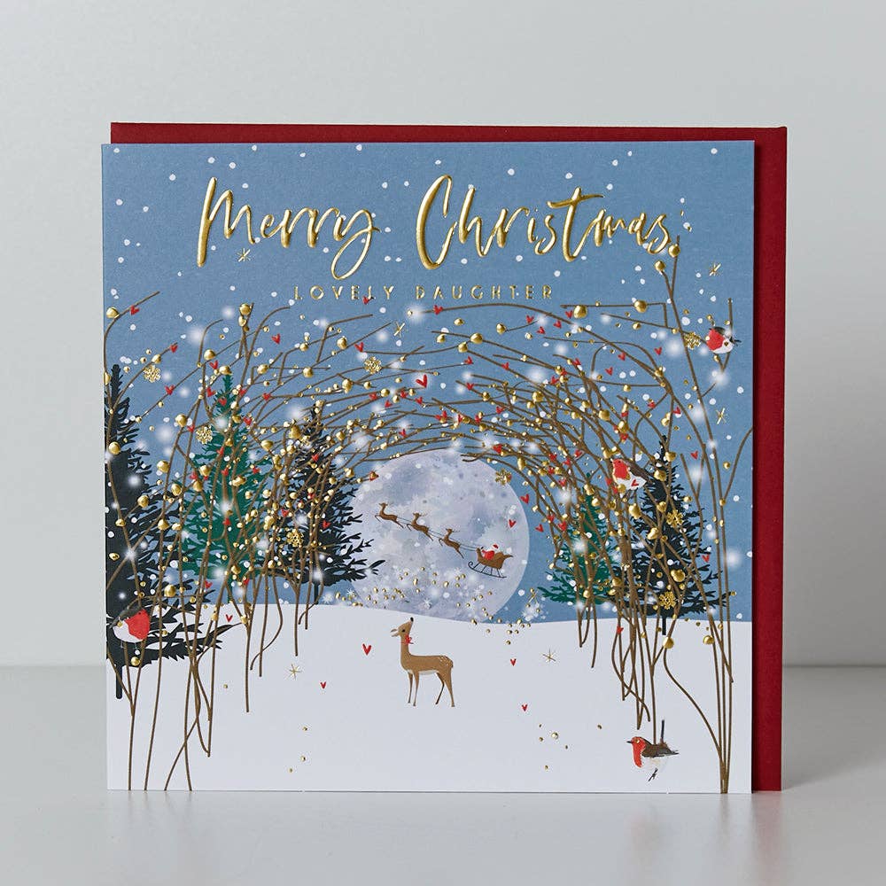 Belly Button Designs - Daughter Deer Scene Christmas Card