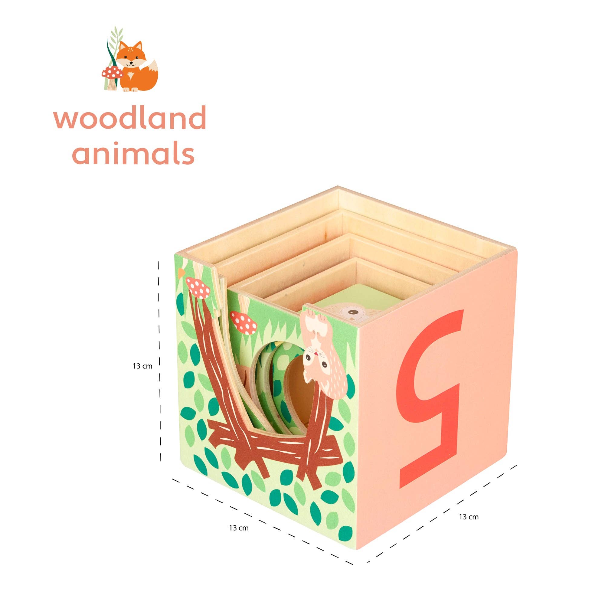 Orange Tree Toys - Woodland Wooden Stacking Cubes