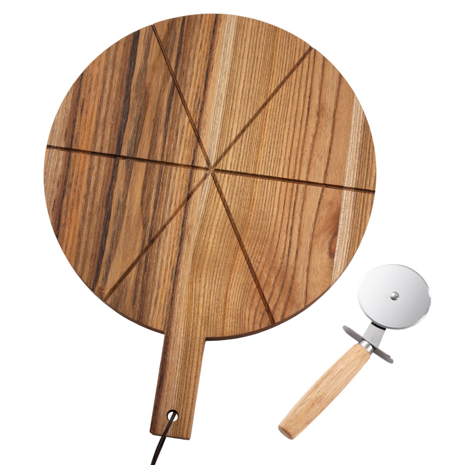 Daniel James - Acacia Wood Pizza Board & Cutter Set