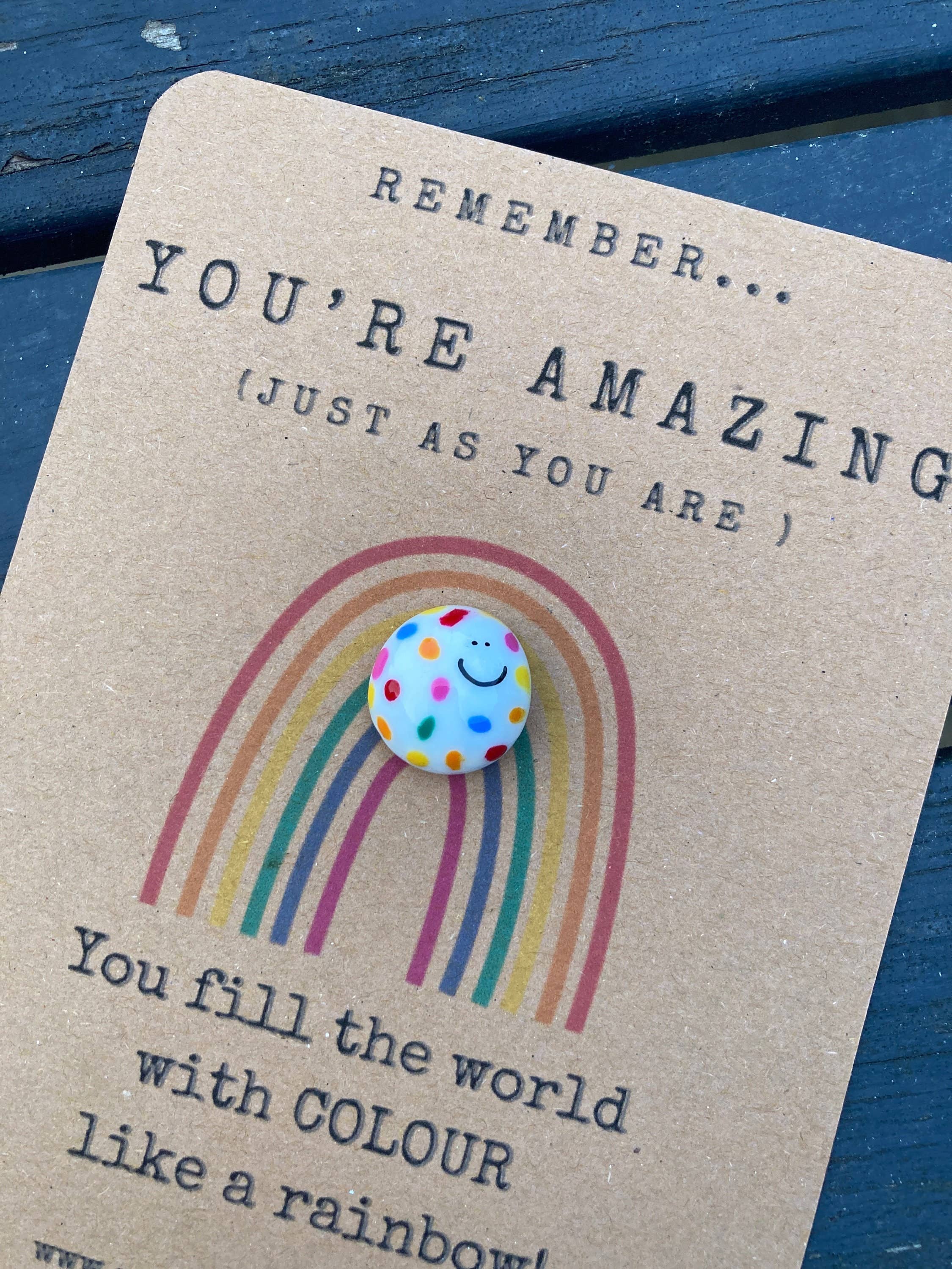 Pals in your Pocket - Rainbow Kindness Comfort Rock For Stress And Anxiety