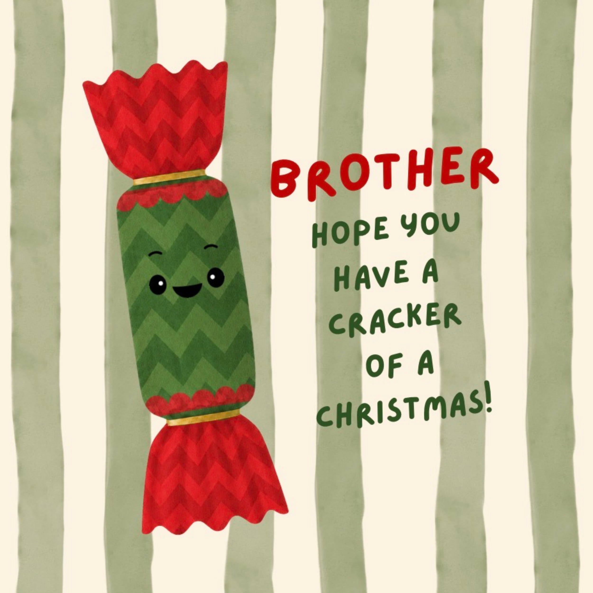 Petimo - Brother Cracking Christmas Striped Fun Card